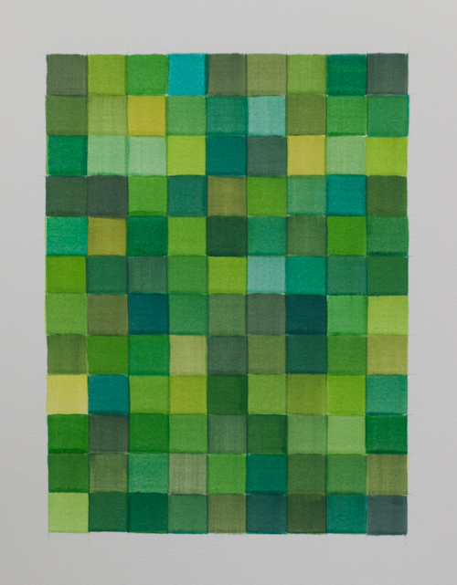 108 Greens, Watercolour on paper