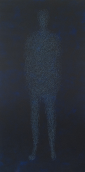 Standing, Acrylic and pencil on canvas
