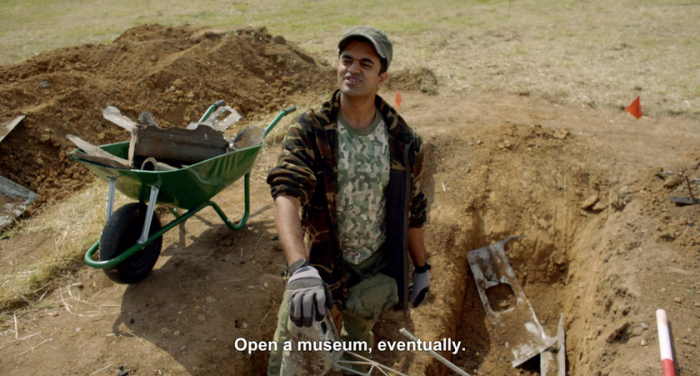 Hugh, standing in the excavation pit: "Open a museum, eventually"